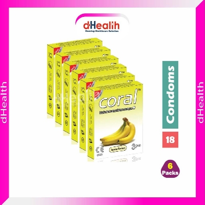 Picture of Coral Banana Flavor Condom 6's Pack (18 Pcs)