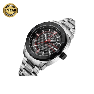 Picture of NAVIFORCE NF9210 Silver Stainless Steel Analog Watch For Men - Black & Silver