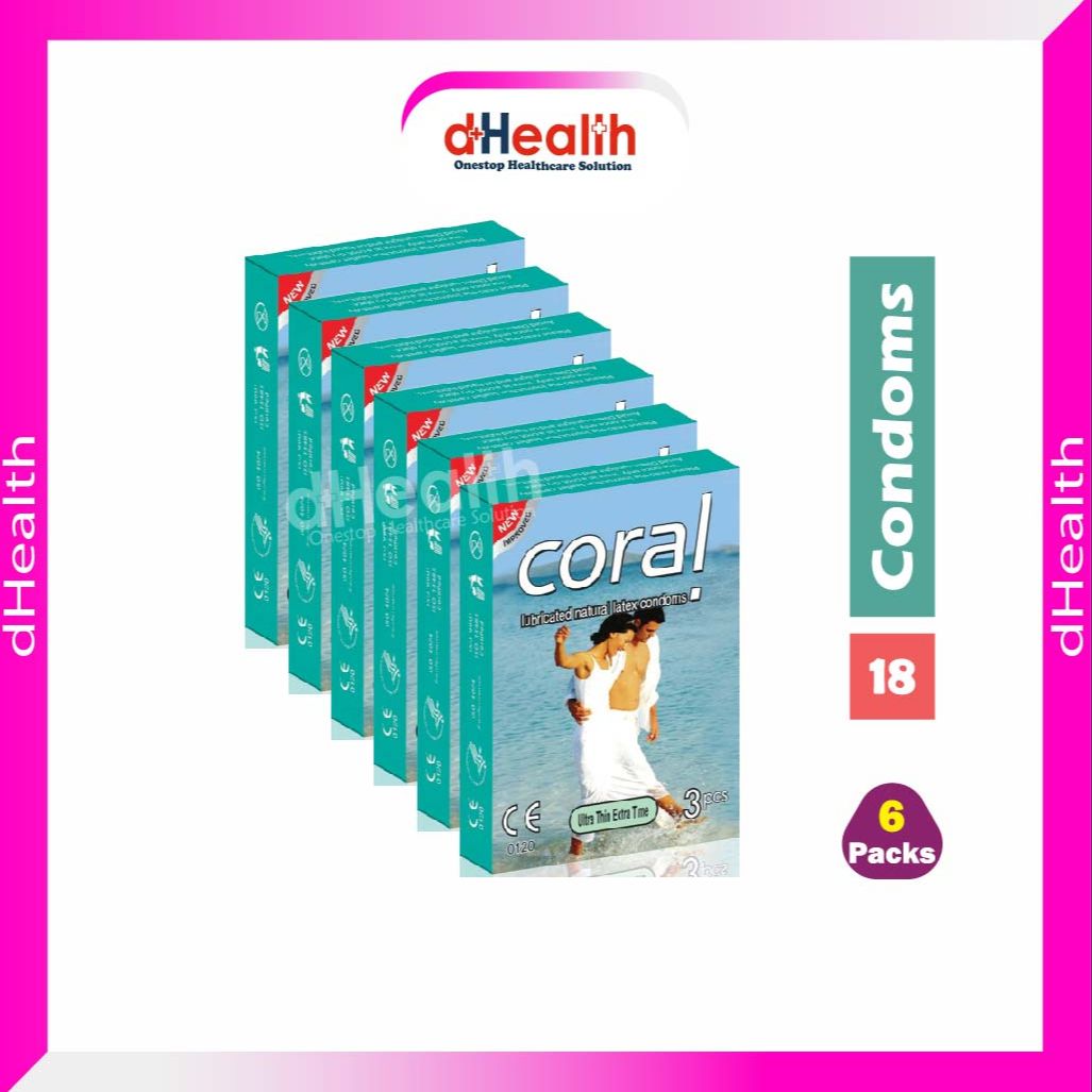 Picture of Coral Ultra Thin Extra Time Condom 6's Pack (18 Pcs)