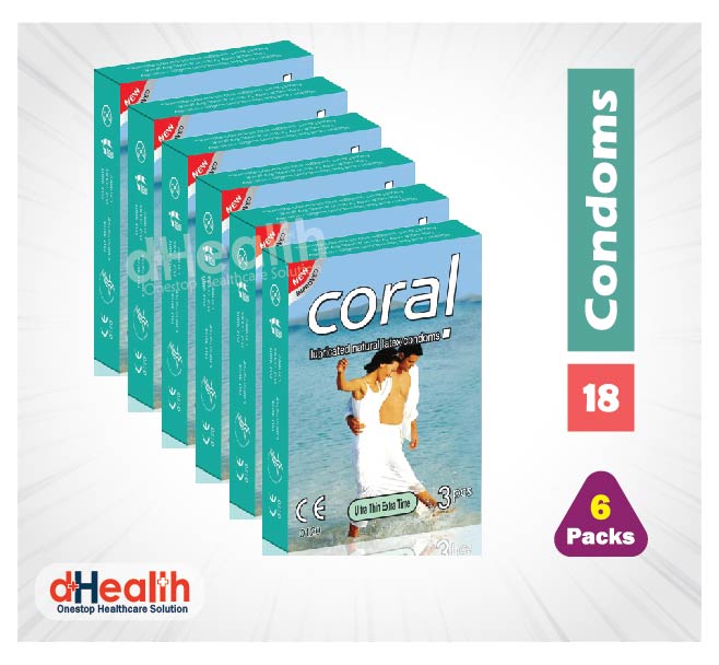 Picture of Coral Ultra Thin Extra Time Condom 6's Pack (18 Pcs)