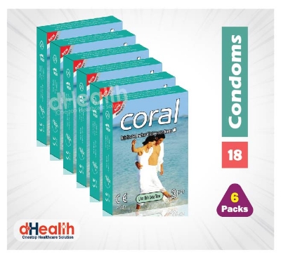 Picture of Coral Ultra Thin Extra Time Condom 6's Pack (18 Pcs)