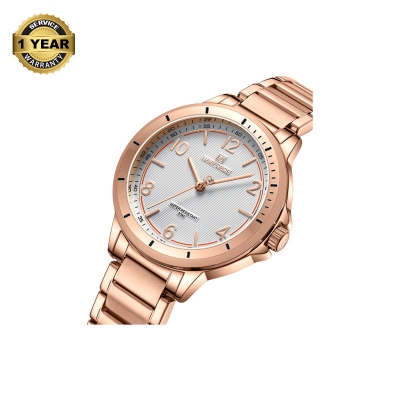 Picture of NAVIFORCE NF5021 RoseGold Stainless Steel Analog Watch For Women - White & RoseGold