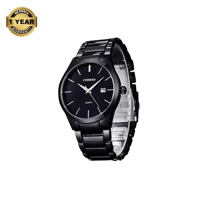 Picture of Curren 8106-Stainless Steel Analog Clock for Men-Black