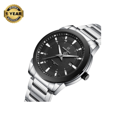 Picture of NAVIFORCE NF8029 Silver Stainless Steel Analog Watch For Men - Black & Silver