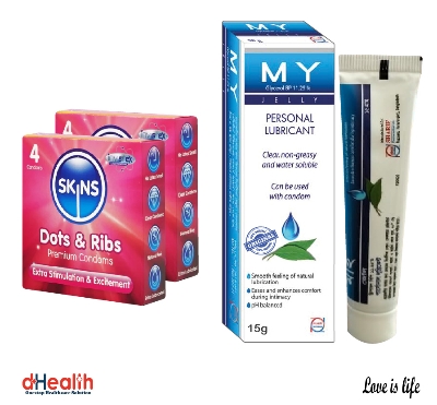 Picture of Coral Banana Flavor Condom 6's Pack (18 Pcs), 1 Ry Jelly 10g (Personal Lubricant) Free