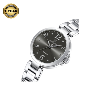 Picture of NAVIFORCE NF5031 Silver Stainless Steel Analog Watch For Women - Black & Silver