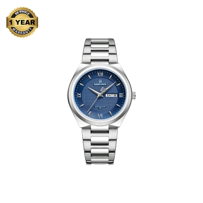 Picture of NAVIFORCE NF8030 Silver Stainless Steel Analog Watch For Men - Royal Blue & Silver