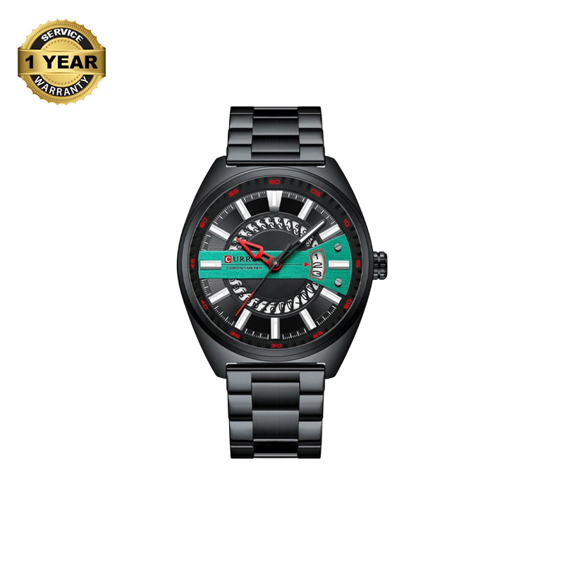 Picture of CURREN 8403 Black Stainless Steel Analog Watch For Men - Green & Black