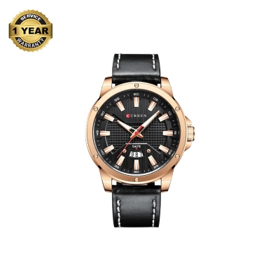Picture of CURREN 8376L Black PU Leather Analog Watch For Men - RoseGold & Black
