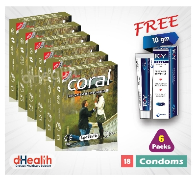 Picture of Coral Supper Ultra Thin 6's Pack (18 Pcs Condom), 1 Ry Jelly 10g (Personal Lubricant) Free
