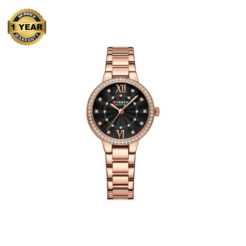 Picture of CURREN C9085 RoseGold Stainless Steel Analog Watch For Women - Black & RoseGold