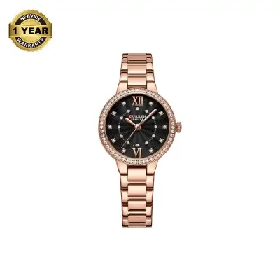 Picture of CURREN C9085 RoseGold Stainless Steel Analog Watch For Women - Black & RoseGold