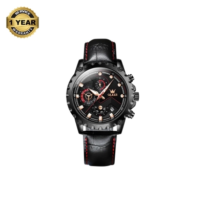 Picture of OLEVS 2873 Black PU Leather Chronograph Watch For Men - Black