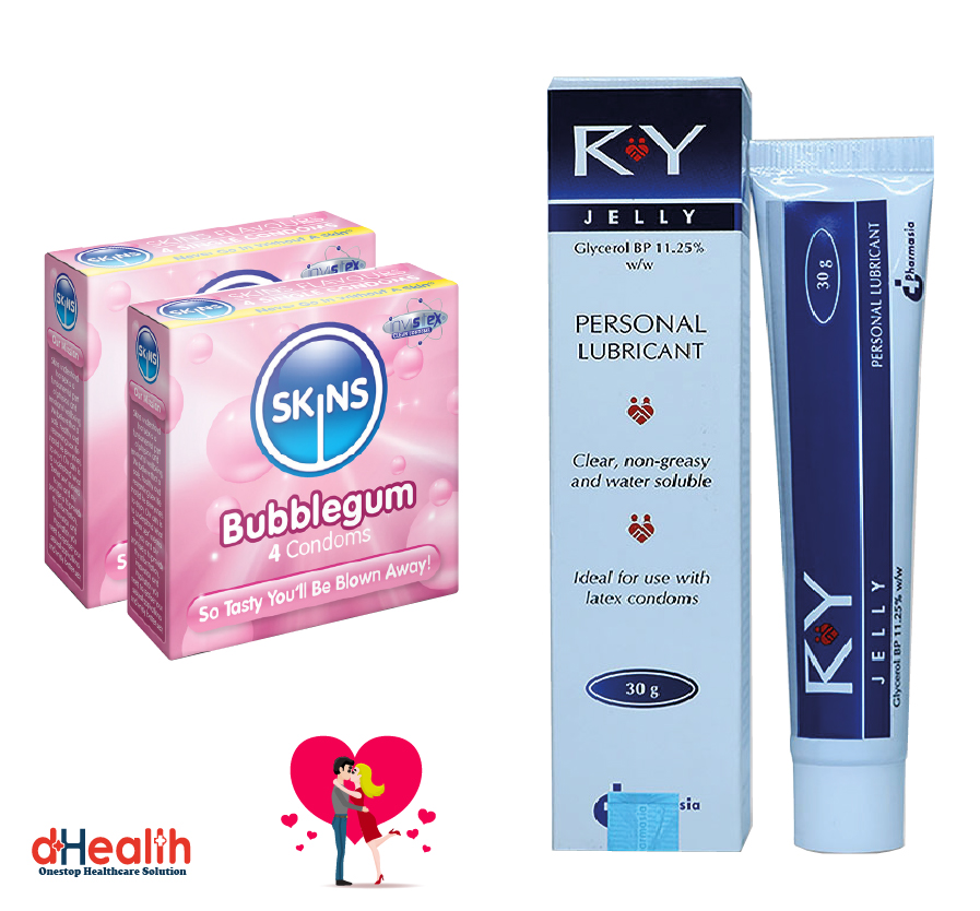 Picture of Coral Orange Flavor Condom 6 Packs (18 Pcs), 1 Ry Jelly 10g (Personal Lubricant) Free