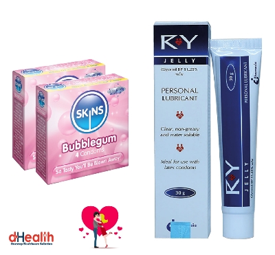 Picture of Coral Orange Flavor Condom 6 Packs (18 Pcs), 1 Ry Jelly 10g (Personal Lubricant) Free