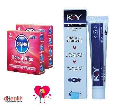 Picture of Coral Mint Flavor Condom 6's Pack (18 Pcs), 1 Ry Jelly 10g (Personal Lubricant) Free