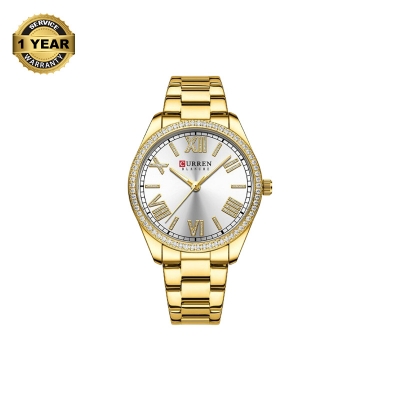 Picture of CURREN C9088 Golden Stainless Steel Analog Watch For Women - White & Golden