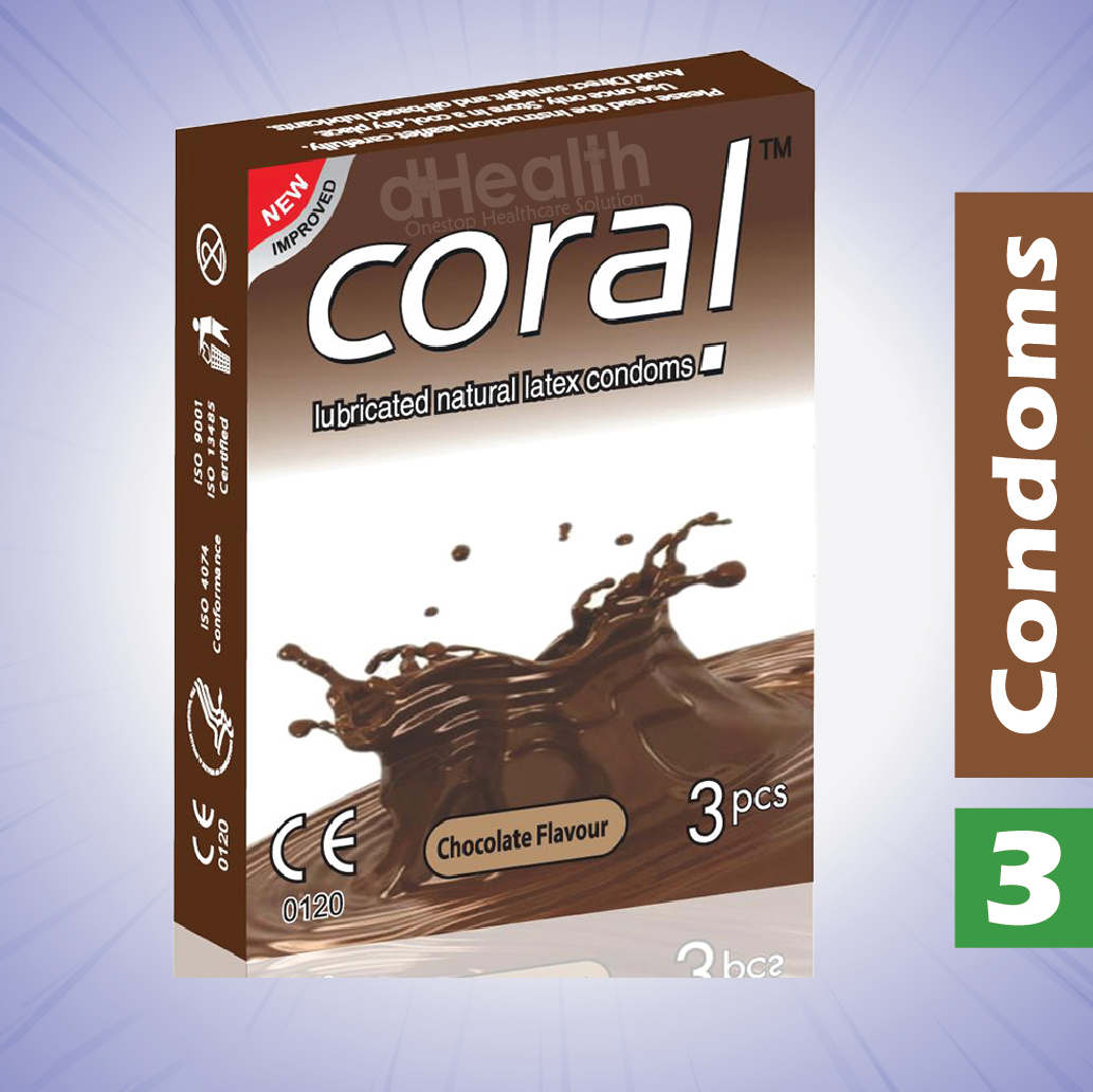 Picture of Coral Chocolate Flavor Condom Single Pack (3 Pcs Condom)