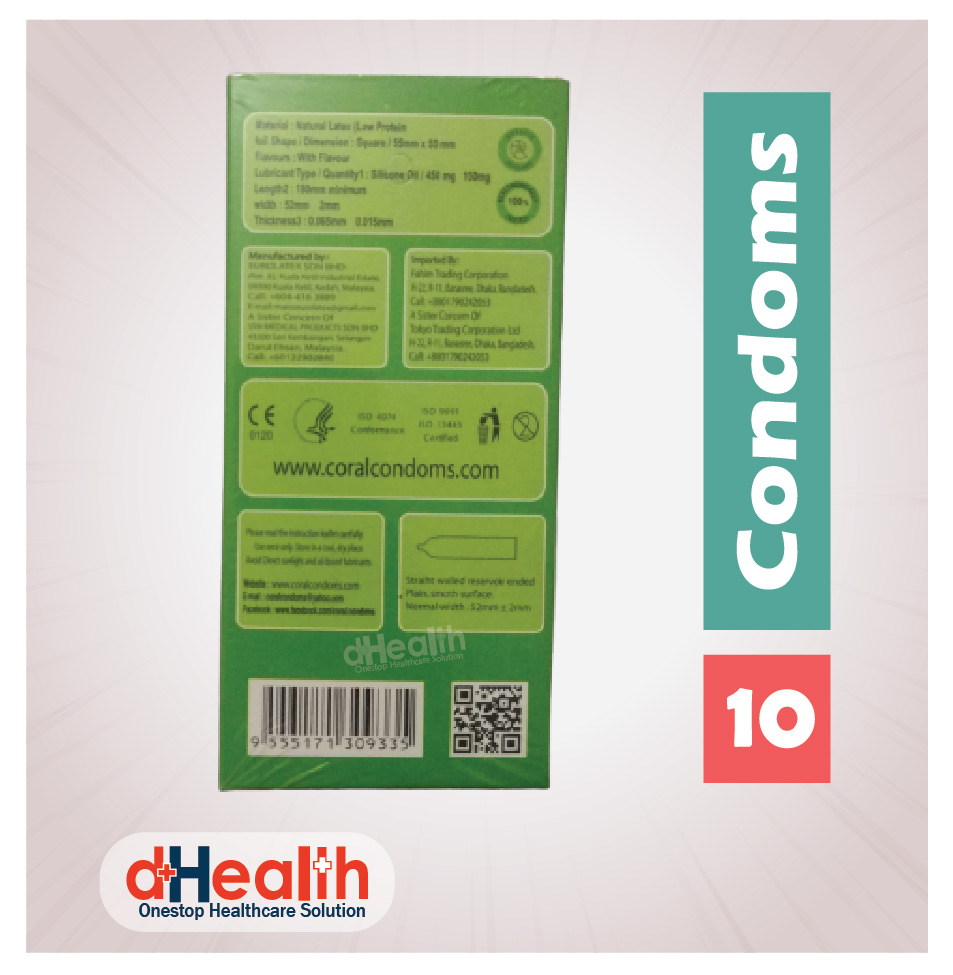 Picture of Coral Mint Flavor Condom 10's Pack (10 Pcs Condom) Pack