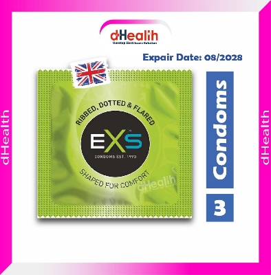 Picture of EXS Comfy Fit Ribbed & Dotted Condom - Single Pack - 3x1=3pcs (Made in UK)