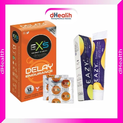Picture of EXS Delay Condom / Delay Endurance- 12's Pack & Eazy Jelly 50g (personal Lubricant) Combo Pack