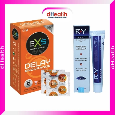Picture of EXS Delay Condom / Delay Endurance- 12's Pack & RY Jelly 30g (personal Lubricant) Combo Pack