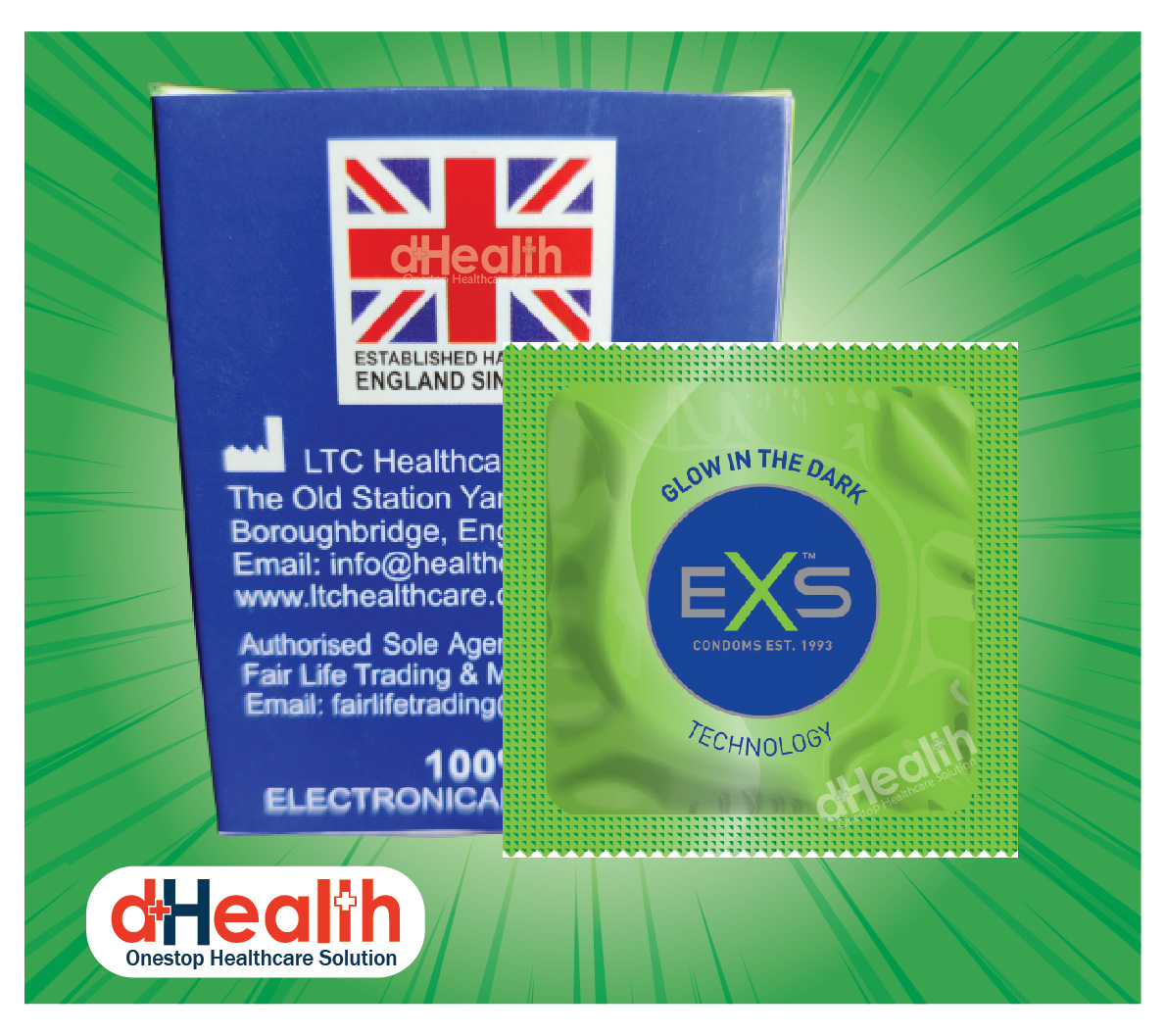 Picture of EXS Glow in the Dark Condom Single Pack