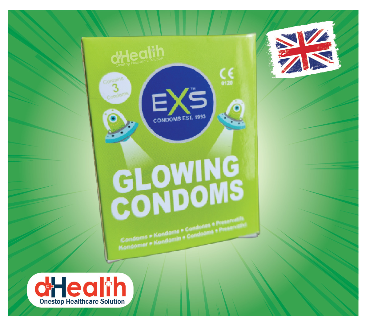 Picture of EXS Glow in the Dark Condom Single Pack