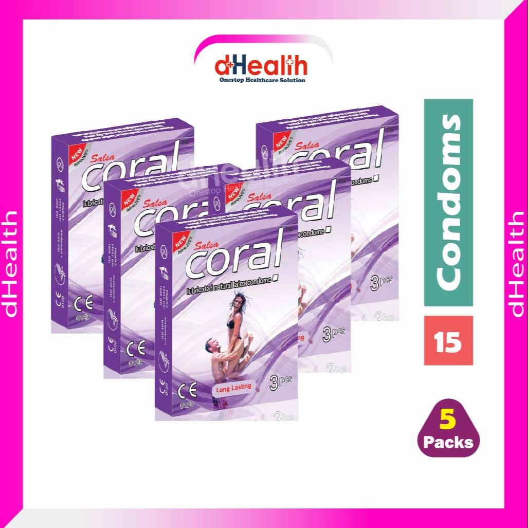 Picture of Coral Long Lasting Condom Lubricated 5's Combo Pack- (5x3=15Pcs)
