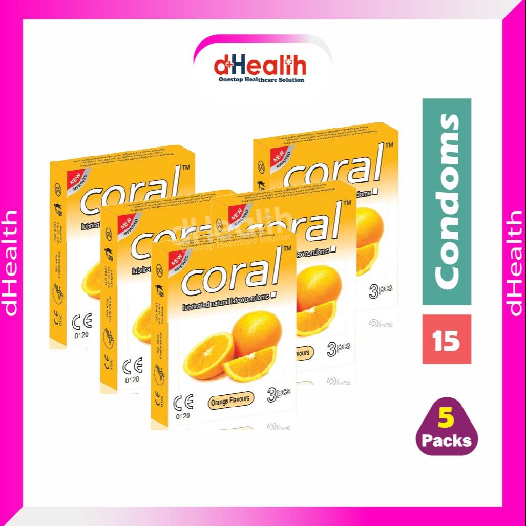 Picture of Coral Orange Flavors Lubricated Condom 5's Combo Pack- (5x3=15Pcs)