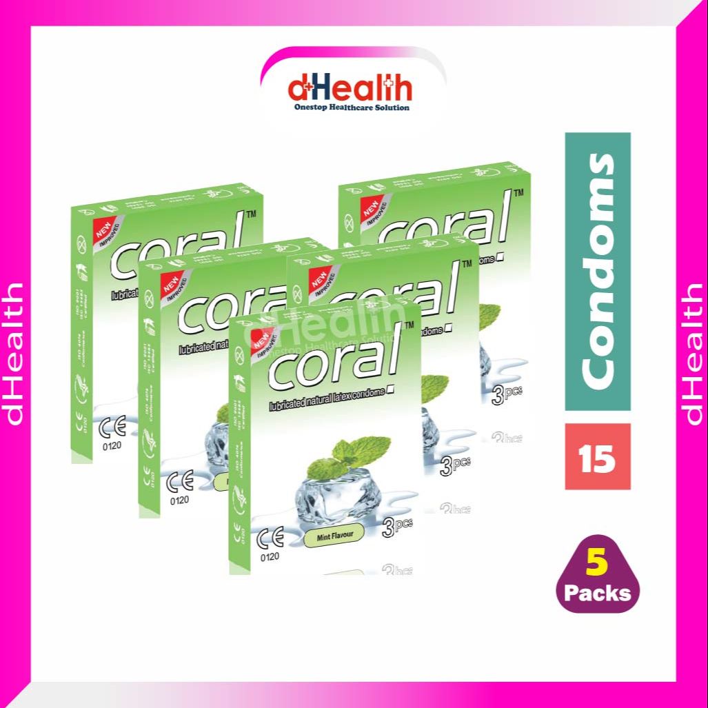 Picture of Coral Mint Flavors Lubricated Condom 5's Combo Pack- (5x3=15Pcs)
