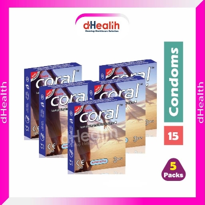 Picture of Coral Supper Dotted Flavors Lubricated Natural Latex Condom 5's Combo Pack- (5x3=15Pcs)
