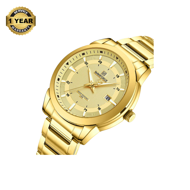 Picture of NAVIFORCE NF8029 Golden Stainless Steel Analog Watch For Men - Golden