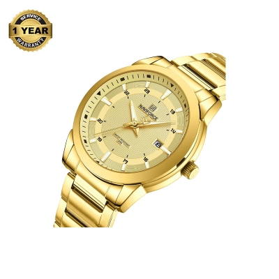 Picture of NAVIFORCE NF8029 Golden Stainless Steel Analog Watch For Men - Golden