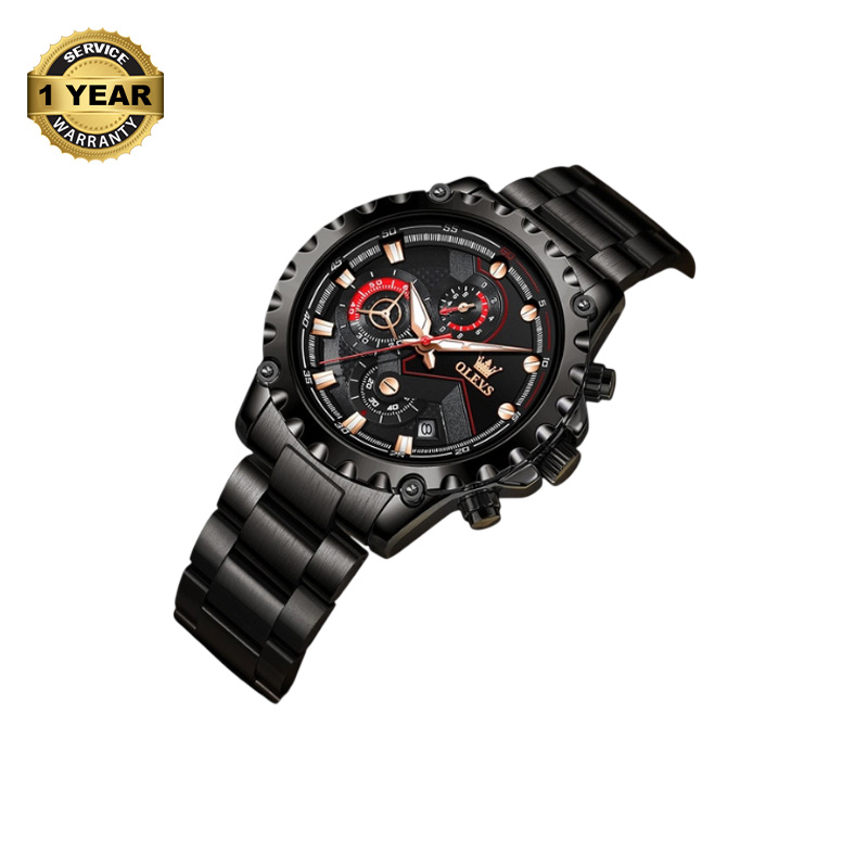 Picture of OLEVS 2873 Black Stainless Steel Chronograph Watch For Men - Black