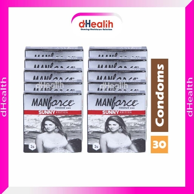 Picture of Manforce Ribbed & Dotted Sunny Edition Condom 10's Combo pack (3x10=30 pcs)