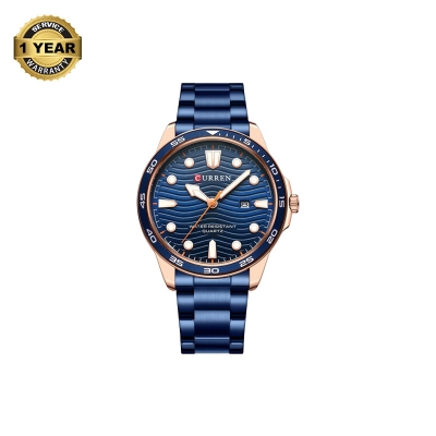 Picture of CURREN C8426 Royal Blue Stainless Steel Analog Watch For Men - RoseGold & Royal Blue