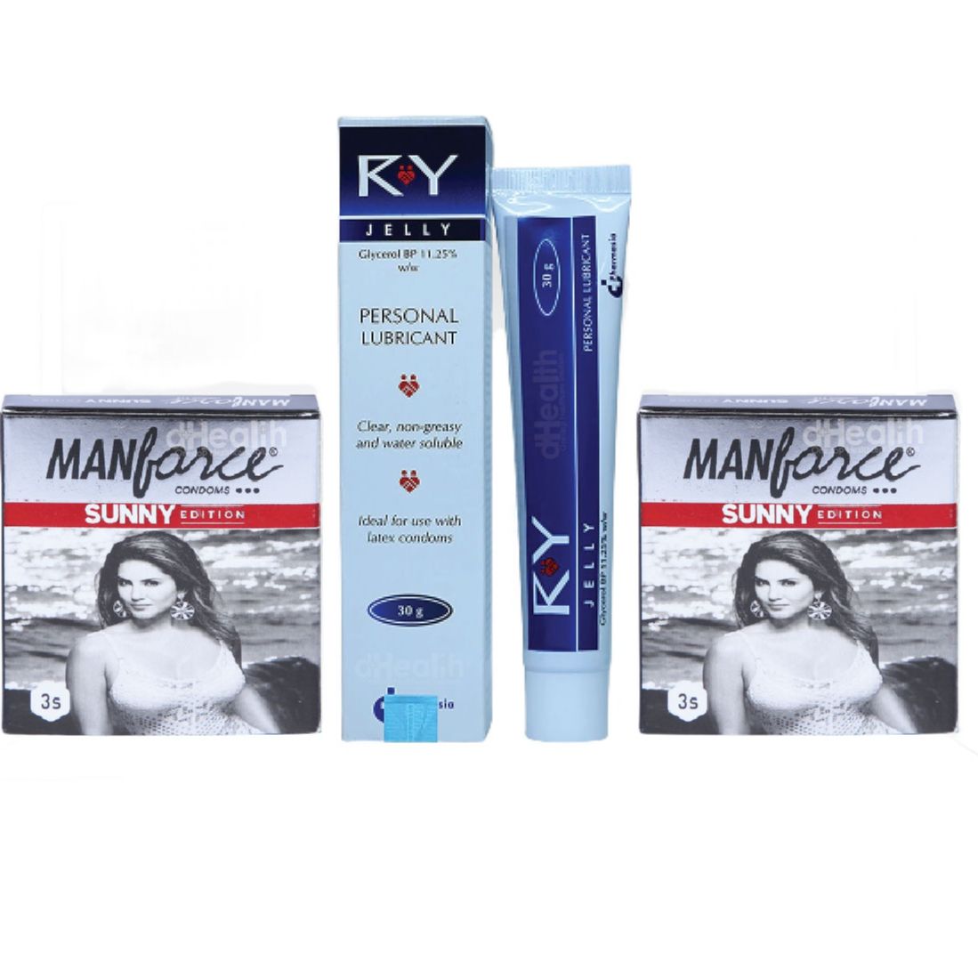 Picture of Manforce Sunny Condom 2 Pack & RY Jelly 30gm 1 pc