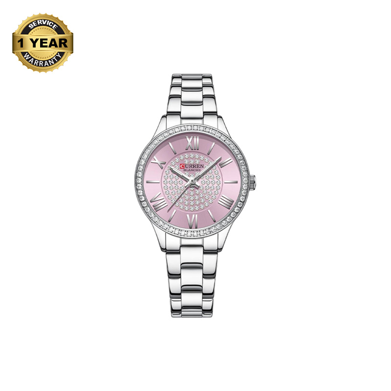 Picture of CURREN 9084 Silver Stainless Steel Analog Watch For Women - Pink & Silver
