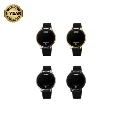 Picture of SKMEI 1842 Black PU Silica Gel Band Creative LED Touch Screen Digital Watch For Men