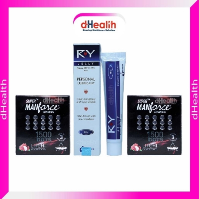 Picture of RY Jelly 1 pcs & 2 Pack (6pcs) Manforce Super Litchi 1500 Dotted Condom