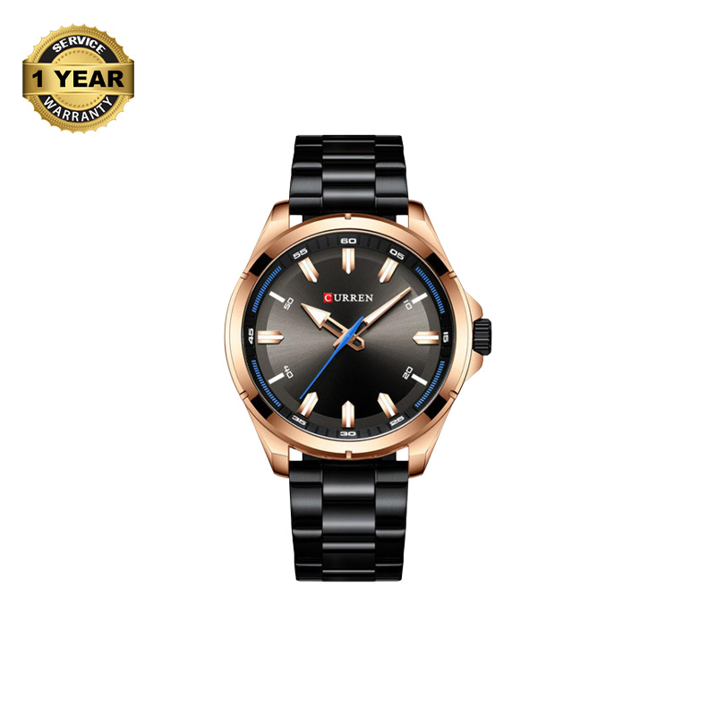 Picture of CURREN 8320 Black Stainless Steel Analog Watch For Men - RoseGold & Black