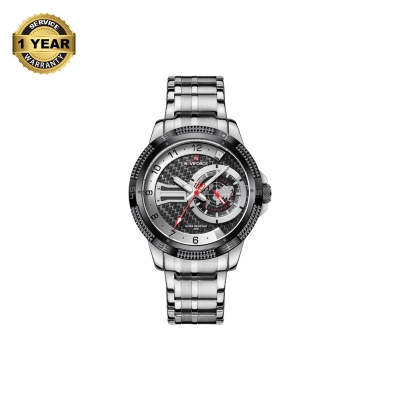 Picture of NAVIFORCE NF9206 Silver Stainless Steel Chronograph Watch For Men - Black & Silver