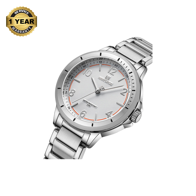 Picture of NAVIFORCE NF5021 Silver Stainless Steel Analog Watch For Women - White & Silver