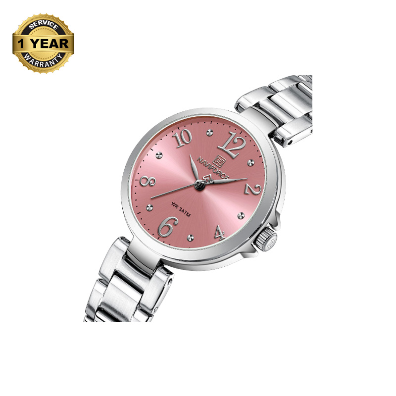 Picture of NAVIFORCE NF5031 Silver Stainless Steel Analog Watch For Women - Pink & Silver