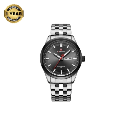 Picture of NAVIFORCE NF9203 Silver Stainless Steel Analog Watch For Men - Black & Silver