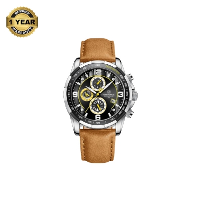 Picture of NAVIFORCE NF8020 Brown PU Leather Chronograph Watch For Men - Black & Brown