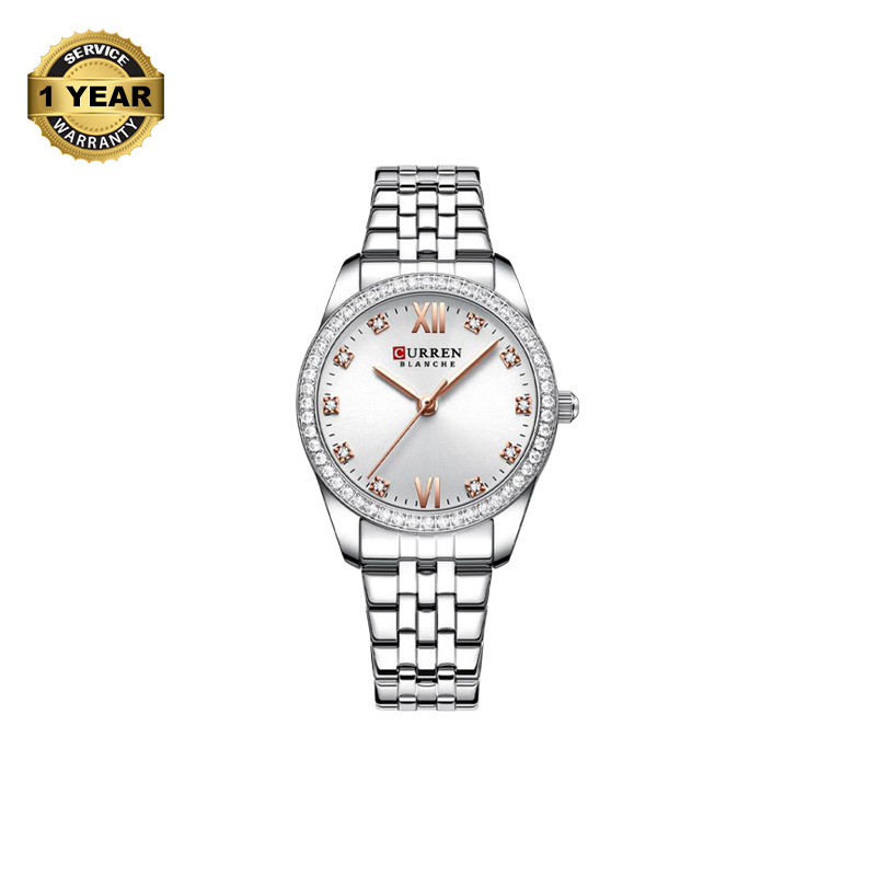 Picture of CURREN C9086 Silver Stainless Steel Analog Watch For Women - White & Silver