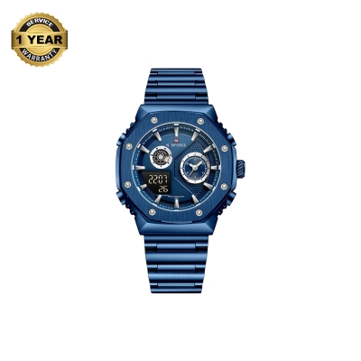 Picture of NAVIFORCE NF9216 Royal Blue Stainless Steel Dual Time Watch For Men - Royal Blue