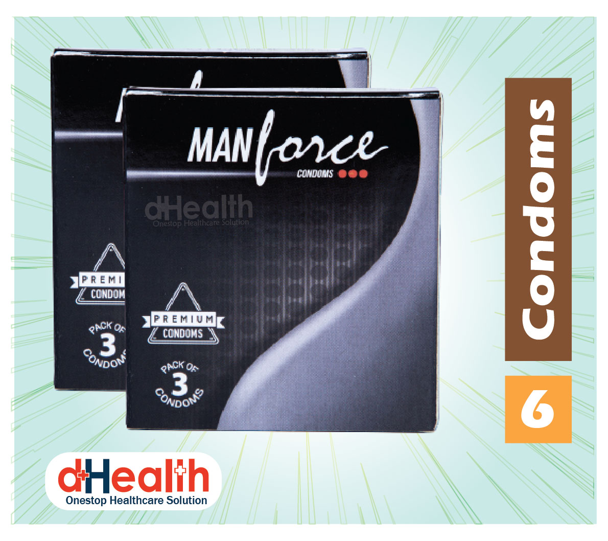 Picture of Manforce Premium Condom 2s Combo pack 3x2=6 pcs